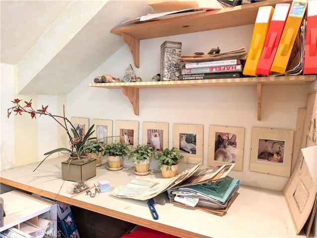 Desk in workshop.