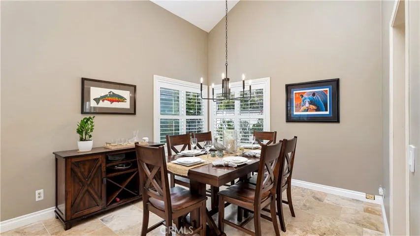 The Dining Room with new modern fixture