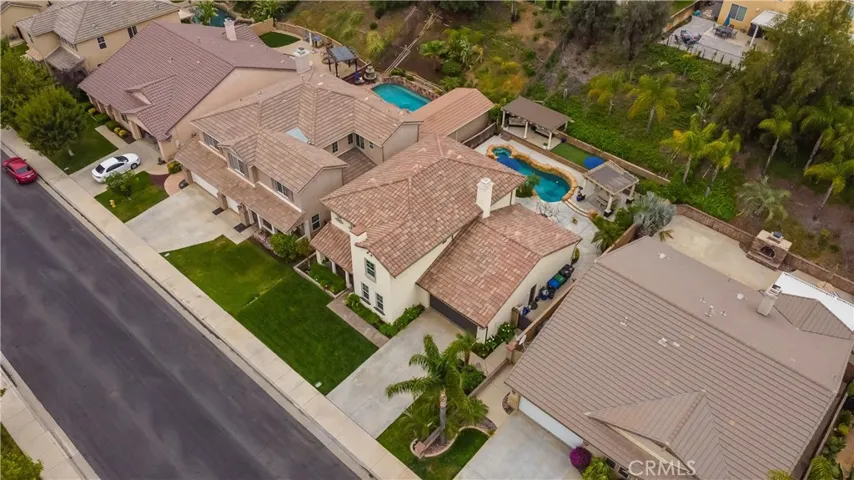 Aerial view with pool