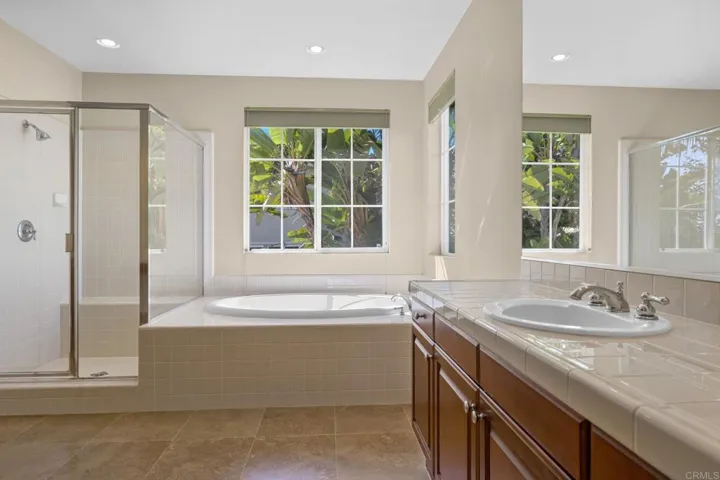 Primary Bath with Separate Soaking Tub and Shower