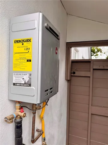 New Tankless water heater off side of the house.