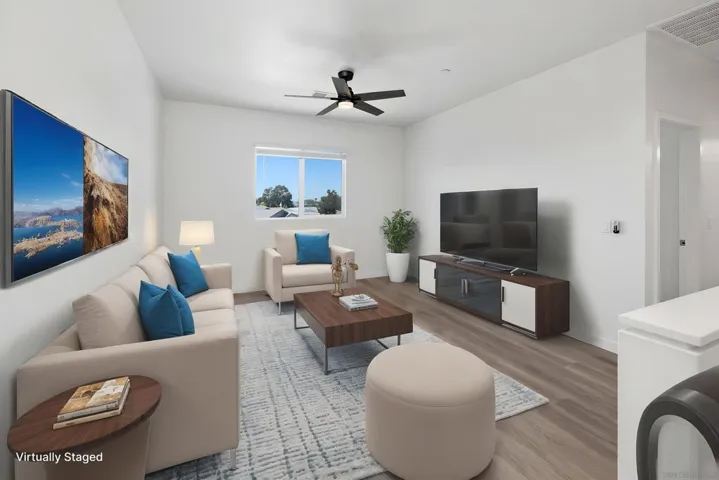 This upstairs 2nd family room often called a loft is actually multipurpose.  All pictures with furnishings are virtually staged simply to show what might be the new owners beautiful home.