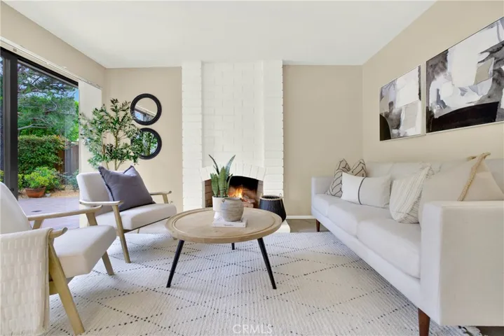 Cozy 2nd living area- open to kitchen and view of the yard.