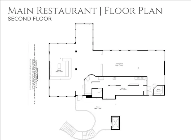 Main Restaurant|Floor Plan (Second Floor)