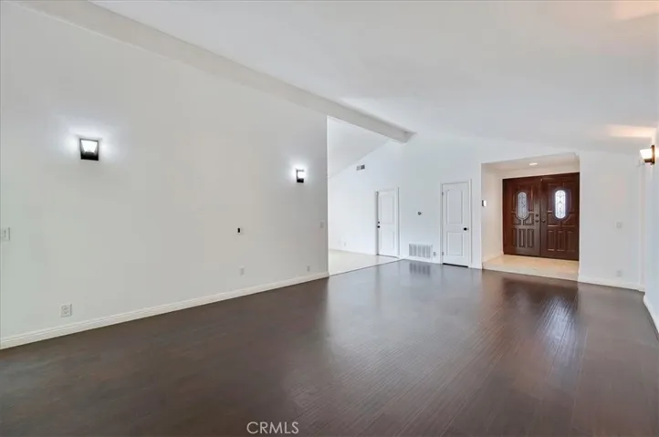 Living room facing front entry