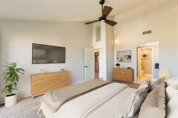 virtually staged primary bedroom