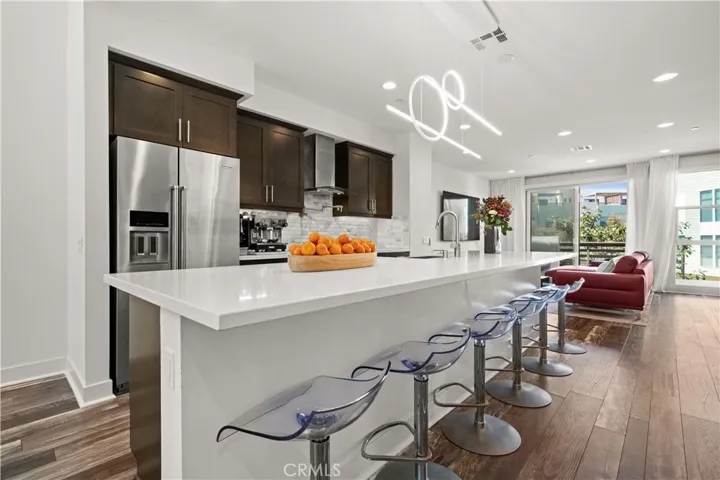 Seating for everyone at this massive kitchen island