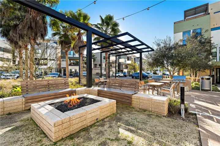 Several fire pits in the community