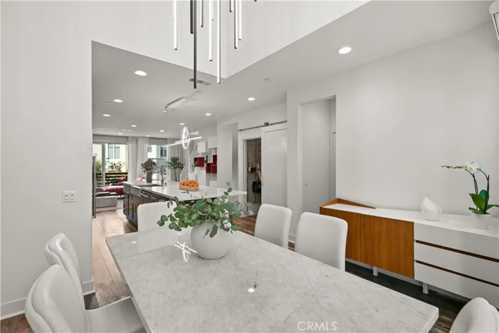 Dining Room with custom lighting fixture