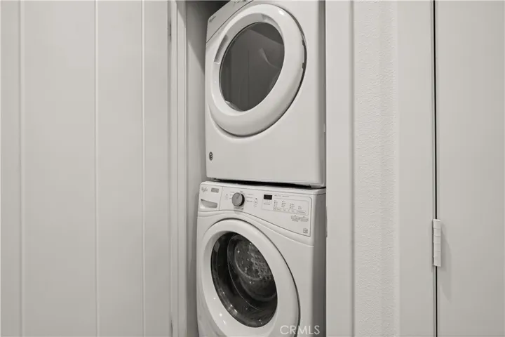 Full size stackable washer/dryer on third level