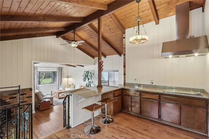Kitchenette, Wet Bar & Indoor Grill leading to Sunken Family Room