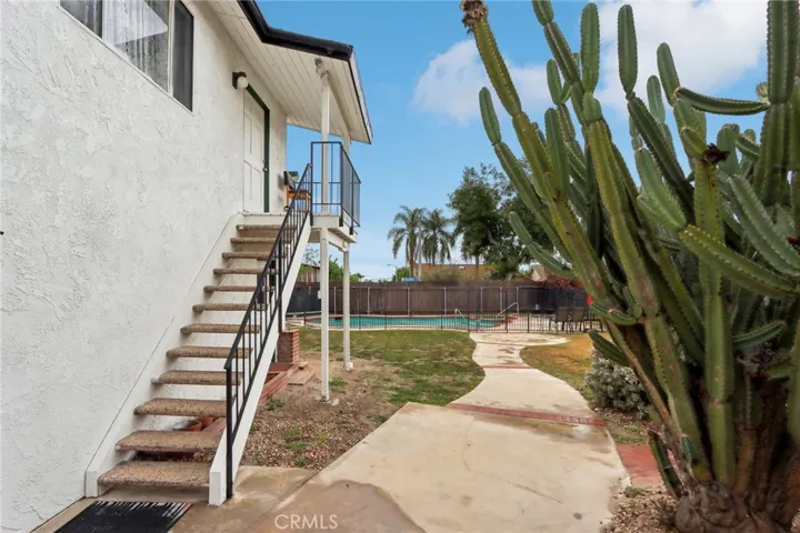 Steps to Guest House (Granny Suite) overlooking Swimming Pool