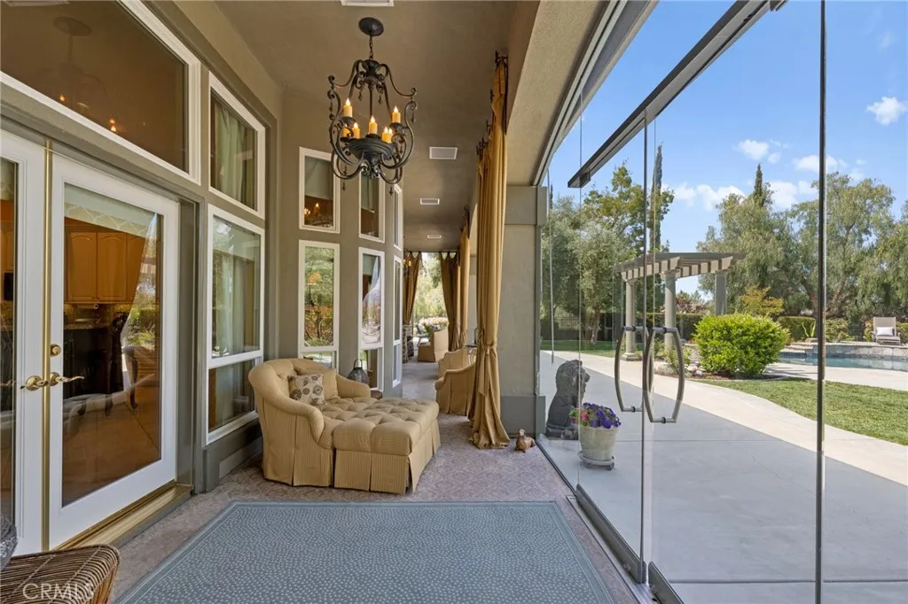 Custom sun room with commercial grade glass doors