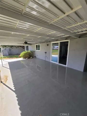 Over-sized patio with cover provides a great outdoor living space