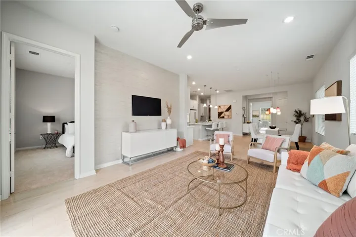 Living Room with Bedroom View
