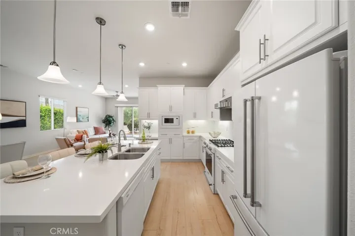 Kitchen and Living Room with Backyard View