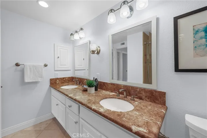 Upstairs Hall Bath has dual sinks