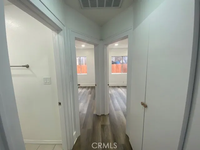 Front unit hallway to back bedrooms & bathroom