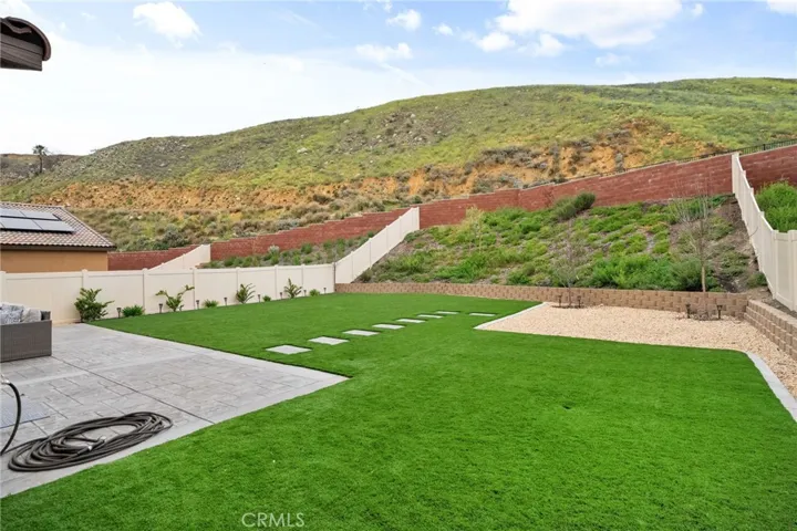 Large fully landscaped backyard private backdrop