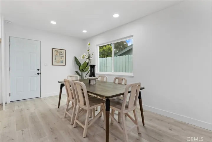 Dining area with direct garage access.