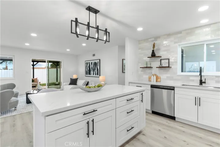Open concept kitchen & living room.
