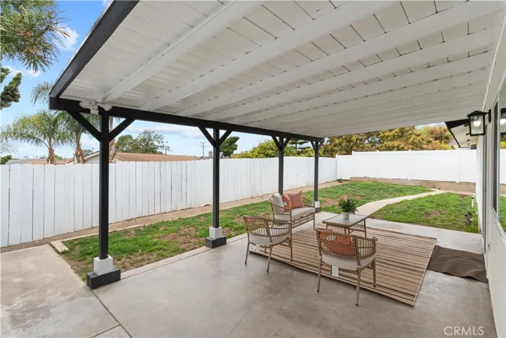 Backyard patio.