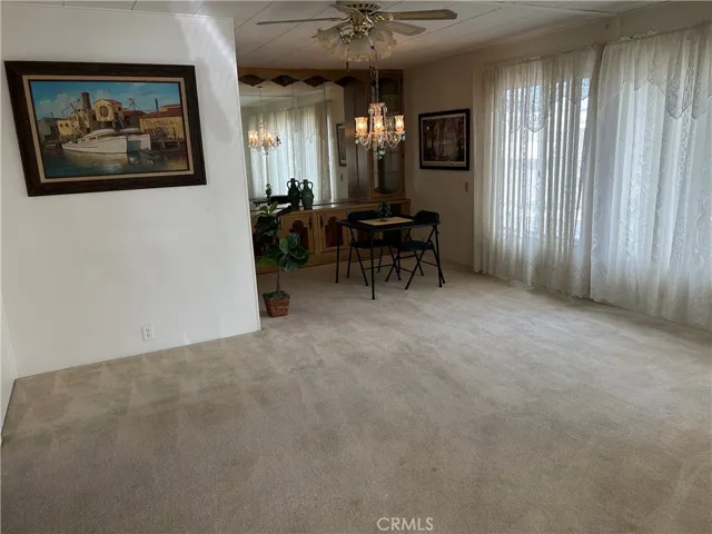 Living room and dining area