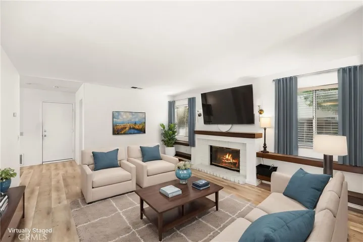 Virtually staged family room