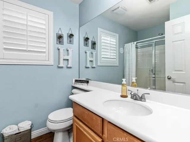 Downstairs bathroom with walk in shower