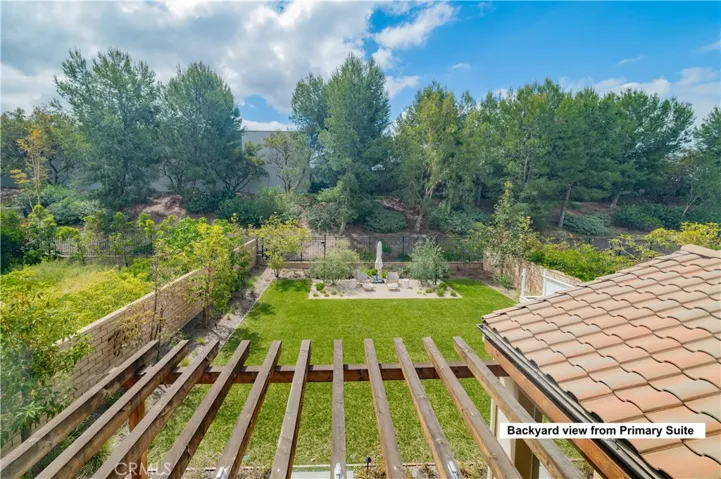 Backyard view from primary suite window