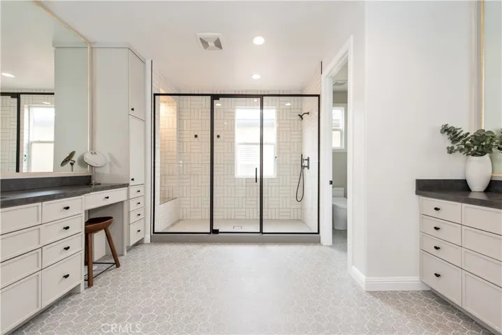 Shower with His & Hers Vanity on each side