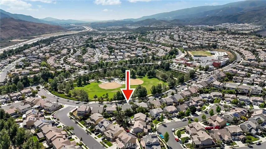 A View of the Sycamore community and picture of house from above.