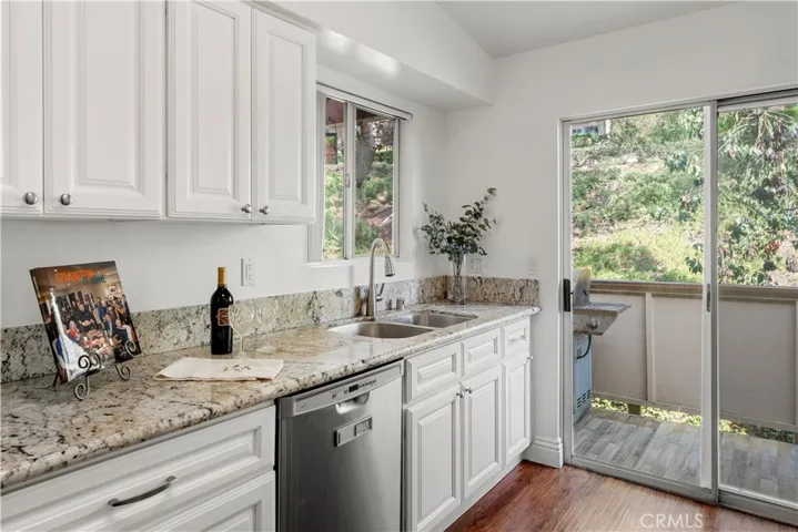 View From Kitchen to Side Patio