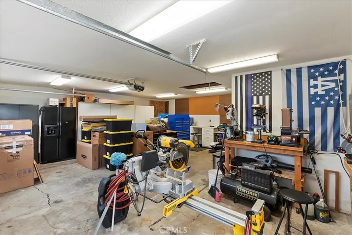 Oversized Garage with storage room
