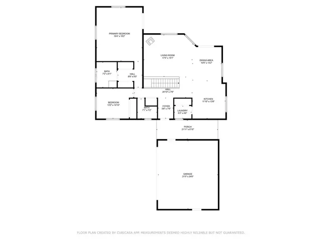 Main floor plan with large 2 car garage