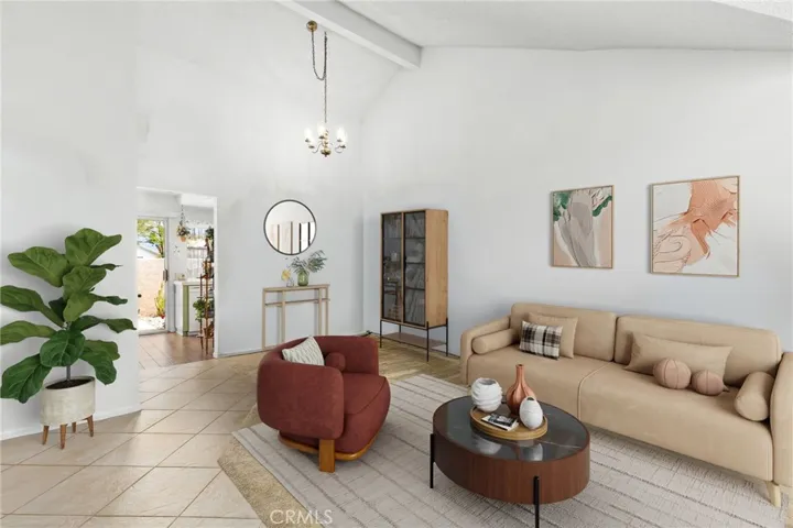 living room dining room staged