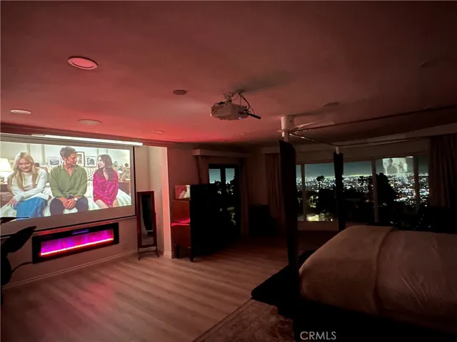 Romantic Primary bedroom theater, fireplace and views!