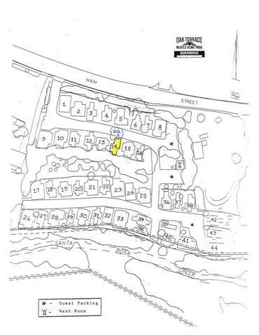 Upper Level as you drive in, Space #14 (Older Map w/location of unit)