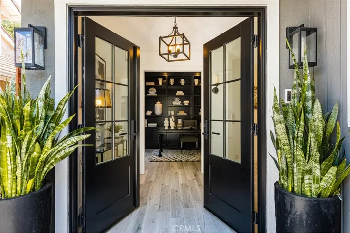 a dramatic double-door entry