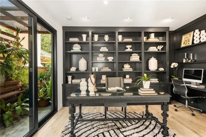 elegant built-in shelving