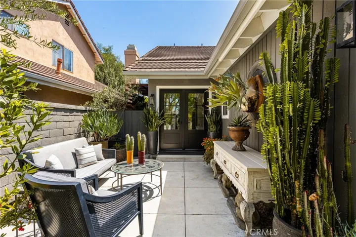 a spacious patio, enclosed for privacy