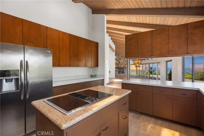 Mid Century kitchen with a ton of cabinets  for storage