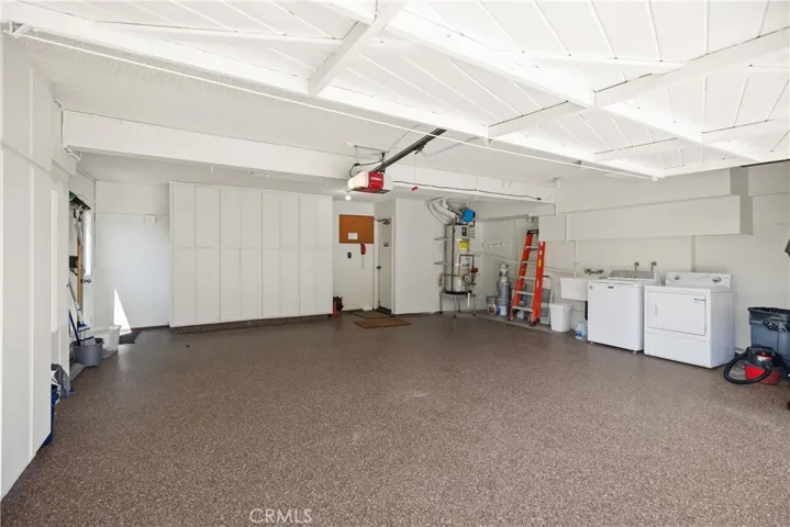 Oversized two car garage with washer and dryer