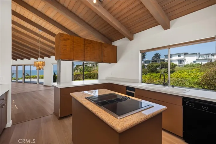 Ocean  and canyon views from the kitchen