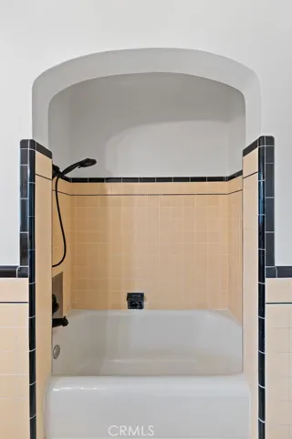 Vintage arched tub/shower area