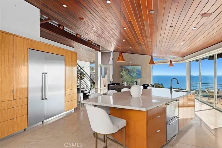 Chef's kitchen with ocean view