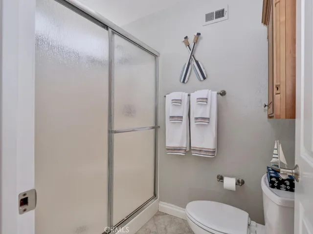 Walk-in shower in main bath