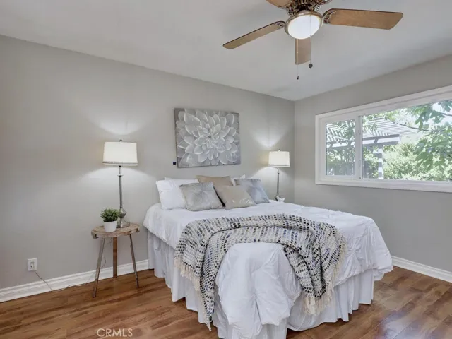 Main bedroom with ceiling fan