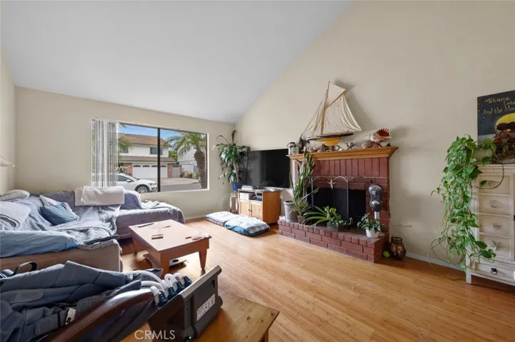Living room with fireplace