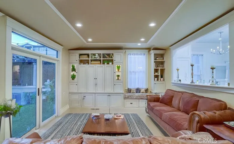 Virtually staged family room off the kitchen